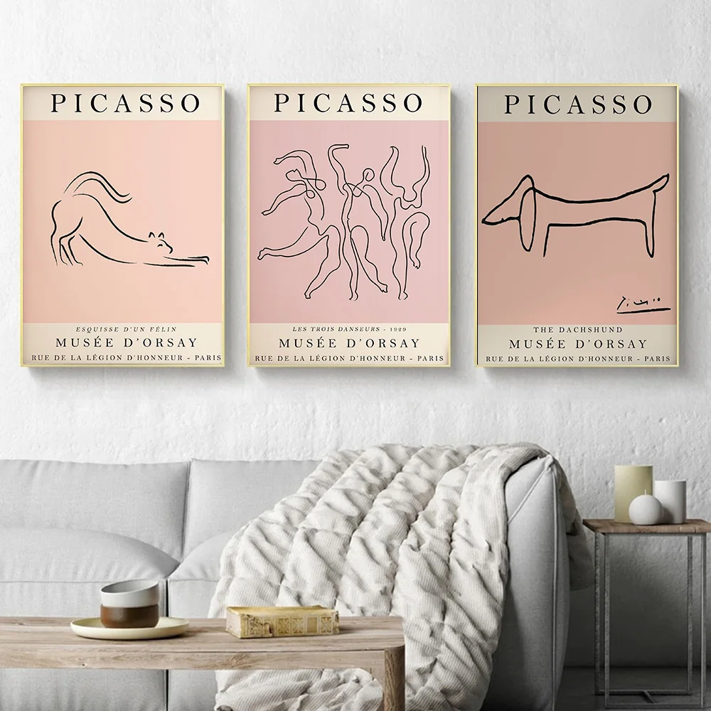 

Vintage Picasso Matisse Posters and Prints Abstract Dog Cat Wall Art Canvas Painting Picture for Living Room Nordic Decoration