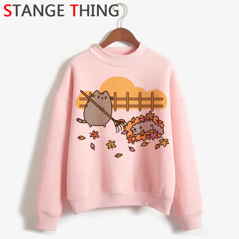 Kawaii Pusheen кошки Harajuku 90s Толстовка Женская водолазка теплая Милая графическая Ullzang толстовка модная забавная мультяшная толстовка женская - Цвет: H2941