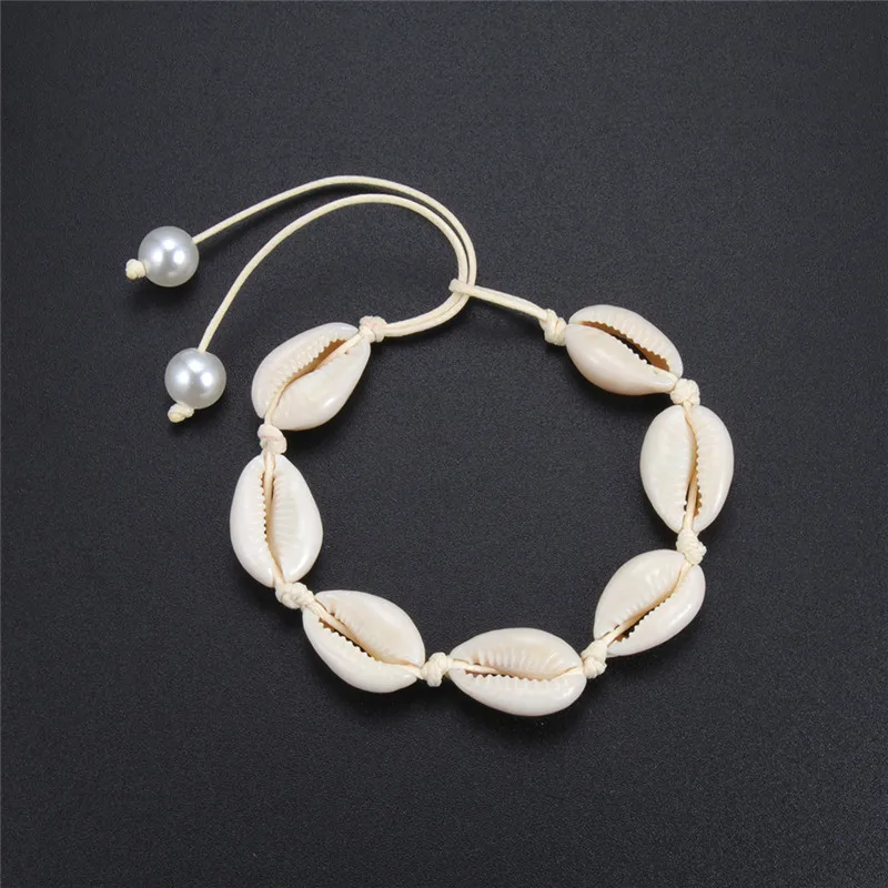 

Simple Boho Sea Shells Bracelets & Bangle Charm DIY Beach Adjustable Ropes Bracelet Jewelry Gift women Accessories Drop shipping