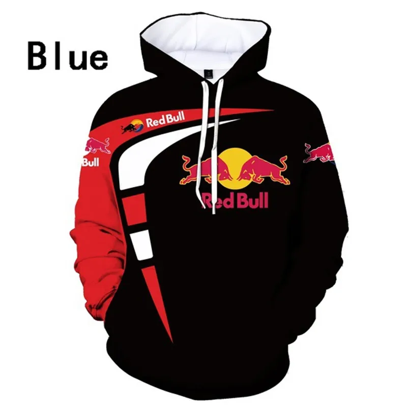 Sudadera con capucha roja para hombre, con logotipo impreso en 3d, uniforme de carreras, sudaderas con capucha para el Club, ropa deportiva informal, sudadera de gran tamaño para gimnasio al aire libre, 2021