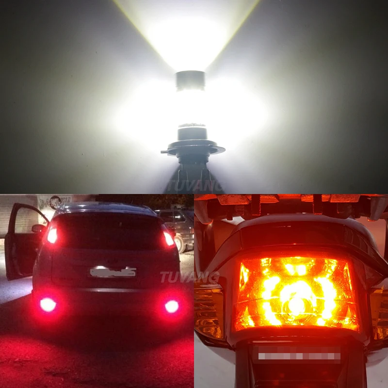 2x S25 1157 Bay15D P21/5 Вт 100 Вт CREE чип Авто Fod DRL Автомобиль обратный резервный тормоз свет мотоцикл поворотник парковочная лампа