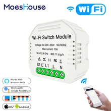 Мини Wifi умный светильник-переключатель Diy выключатель модуль Smart Life/приложение Tuya дистанционное управление, работает с Alexa Echo Google Home 1/2 способ