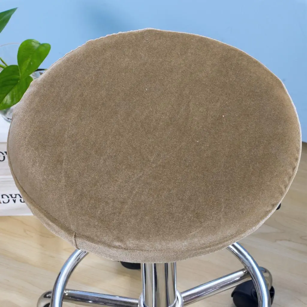 Velvet Elastic Round Chair Bar Stool Cover Slipcover Protector 30-38cm