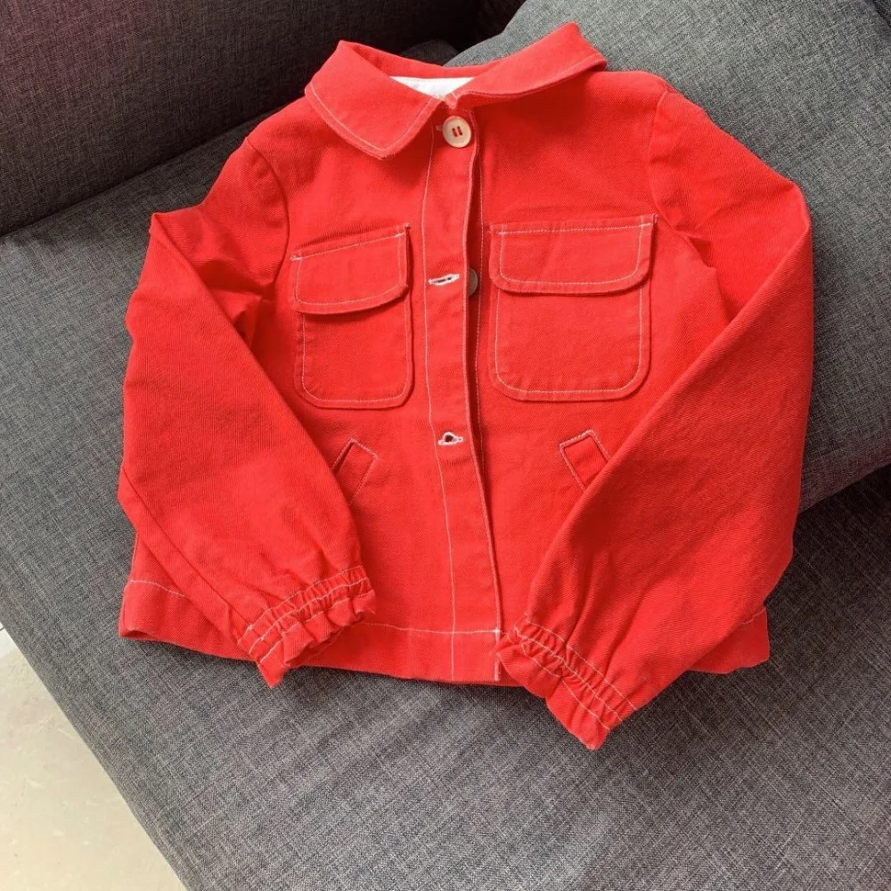 girls jacket solid orange color cute toddler girls outwear clothes kids girl tops