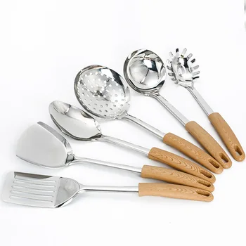 

Stainless Steel Kitchen Tool Set 7 Piece Set Cooking Spoon Cooking Shovel Stainless Steel Kitchen Utensil Colander Cooking Tools