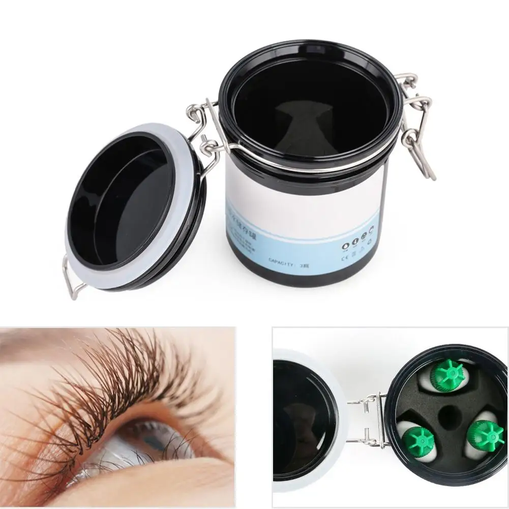 Eyelash Glue Storage Tank Container Adhesive Stand Activated Carbon Box Sealed Storage Jar For Eyelashes Extension Makeup Tool