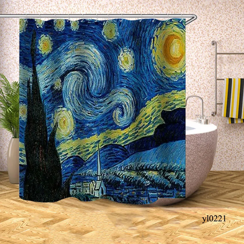 Pattern 2 Звездное небо, занавеска для душа, животные, Вселенная, водонепроницаемая, занавеска для ванной, для купания, большой, широкий, 12 шт. крючков - Цвет: Pattern 2
