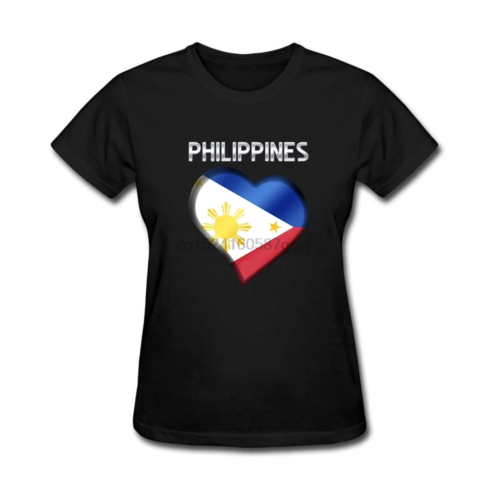 Женская футболка с принтом филиппинского флага и сердца размер M | Мужская одежда