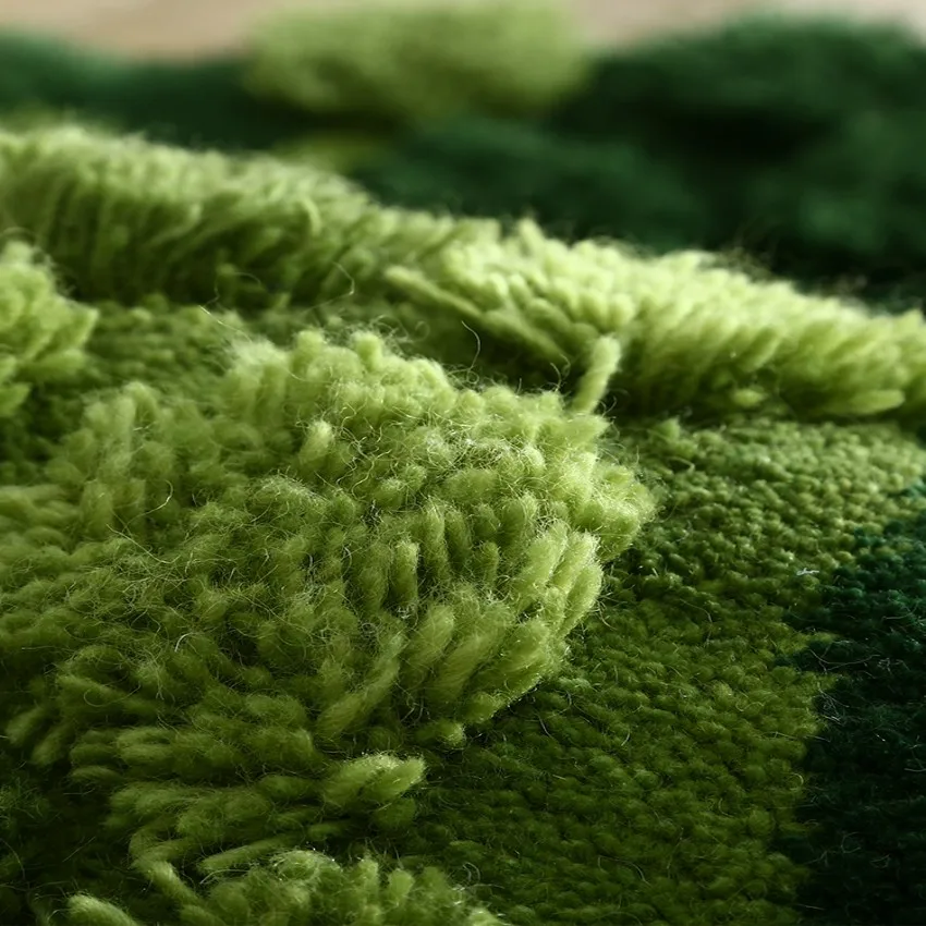 Зеленая серия в скандинавском стиле 3D узор шерстяной смешивающий ковер ручной