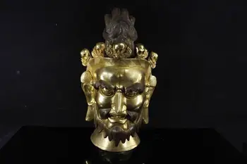 

wedding decoration China wealth auspicious Collection Gilt brass Tibetan Buddhist statue, Dharma head statue Dharma head Skull
