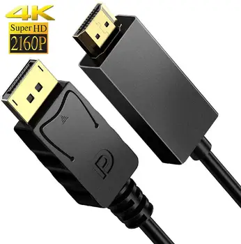 

Displayport To HDMI(4K*2K) 1.8M DP TO HDMI Adapter Cable Male To Female For HP/DELL Laptop PC Display Port to 1080P HDMI Cable