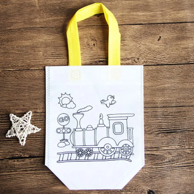 Saizhi DIY Рисование игрушки цветные граффити мешок ручной работы детей экологически чистый материал SZ3102 - Цвет: train