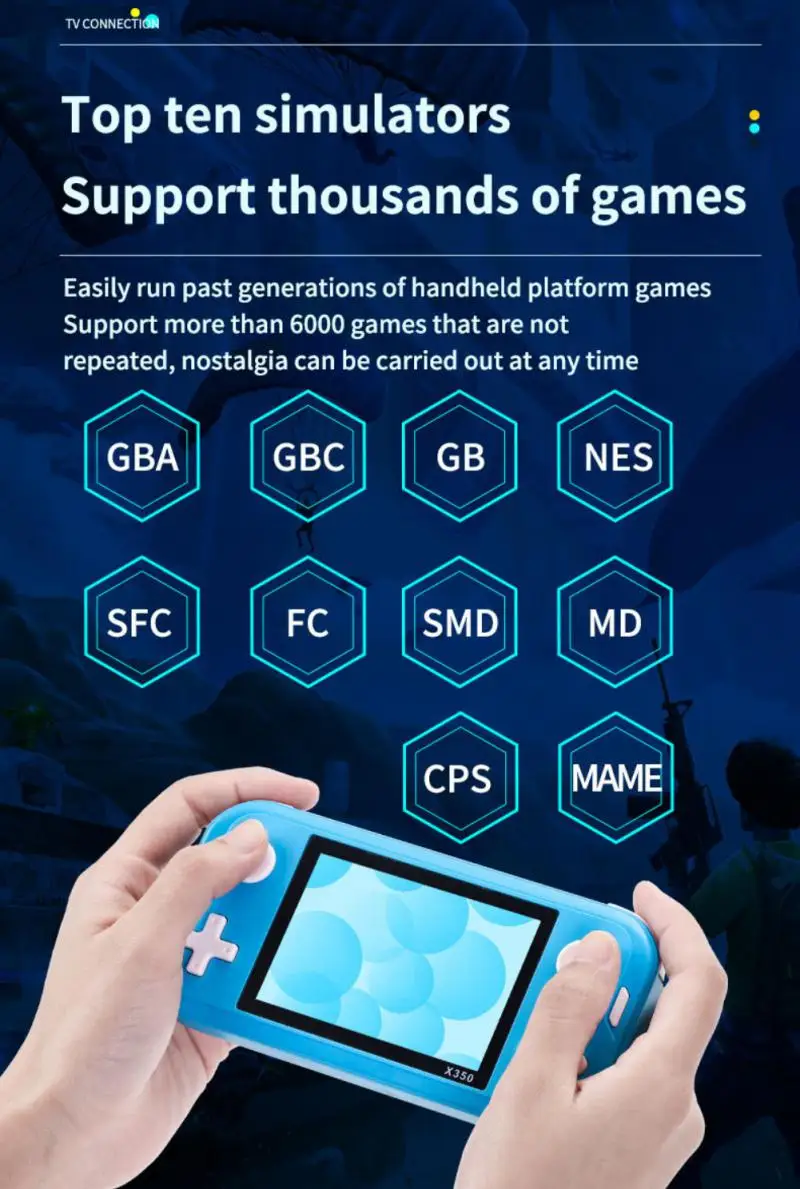 Handheld Game Player X350 Video Game Console Mini Retro Console With 6000+ Games 3.5 Inch IPS Screen For GBA/MD/FC 10 Emulators