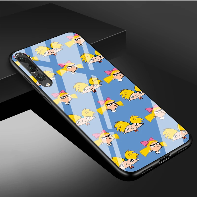 Hey Arnold Đặc Biệt Tự Làm Sang Trọng Kính Cường Lực Điện Thoại Ốp Lưng Cho Huawei P20 P30 P40 Lite PRO Giao Phối 20 30 Lite pro Vỏ huawei silicone case