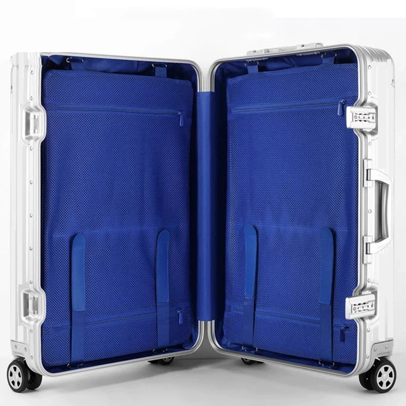 2022 XQ100% Aluminum-Magnesium 20/24/26/29 Inch Rolling Luggage Business Travel Suitcase Aluminum Spinner Trolley Bag On Wheel |