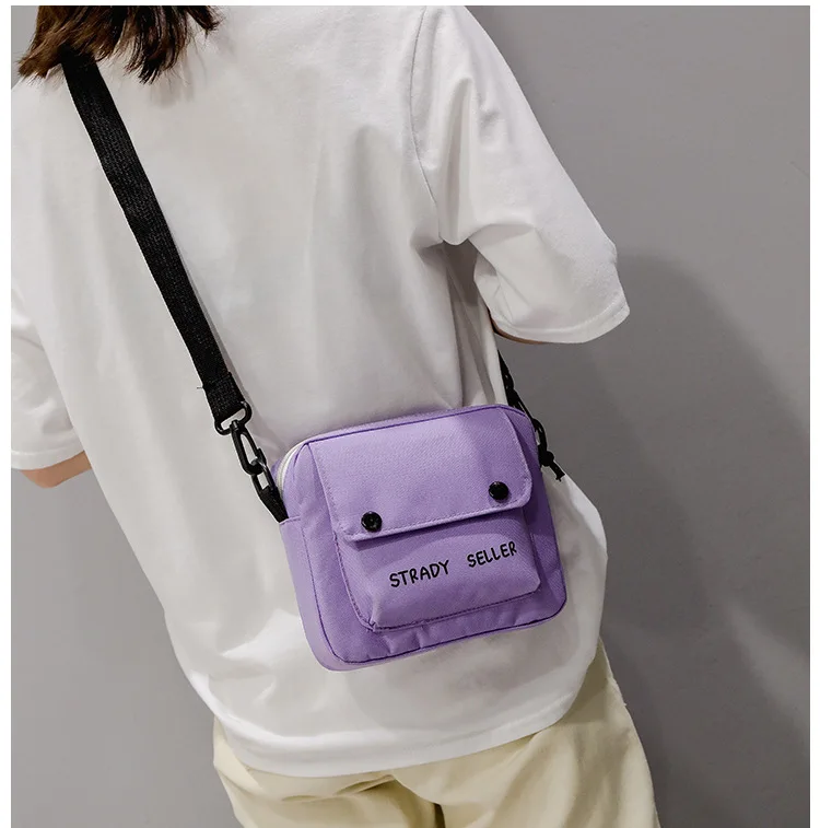 Hip Hop GIRL'S Cool Earth Disco Dancing Bag Canvas Bag Shoulder Bag Students Shoulder Bag Women's Contrast Color Bag