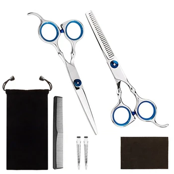 

Professional Hair Scissors Set, Hair Cutting Shears, Thinning Shears, Hair Razor Comb, Comb, Clips, Barber