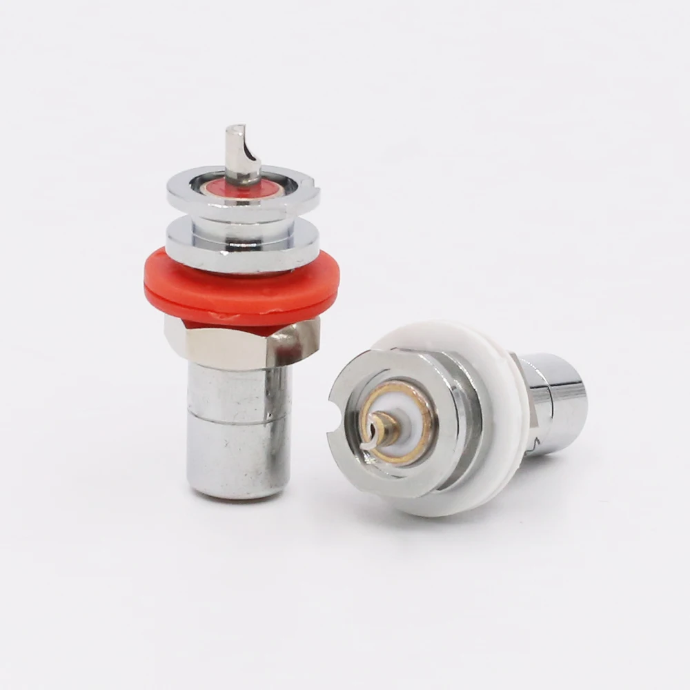 

4Pcs Rhodium plated RCA socket RCA female RCA chassis for amplifier Cd Player DIY component