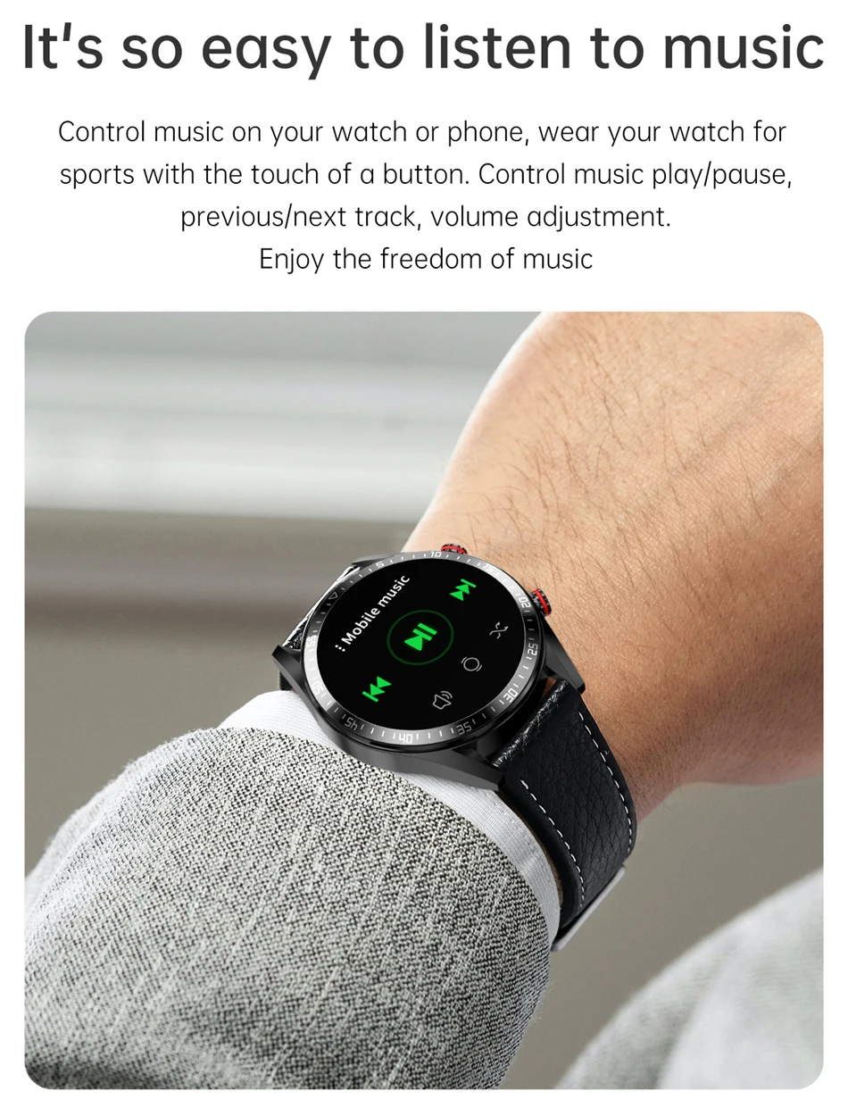 SACOSDING Smart Watch Men 454*454 AMOLED Screen Always Display The Time Bluetooth Call Local Music Smartwatch For Huawei Xiaomi
