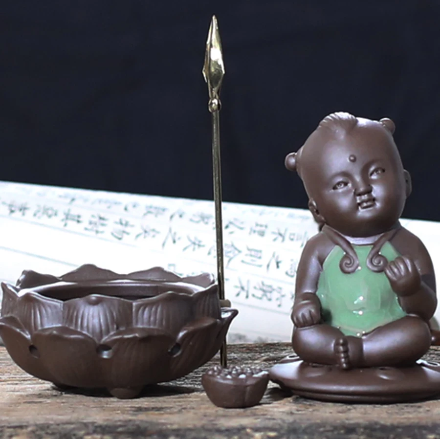 Маленький Будда курильница Керамическая Zen Ganesha кадило держатель для ароматических палочек керамический диффузор Bakhoor Porte Encens LLC001