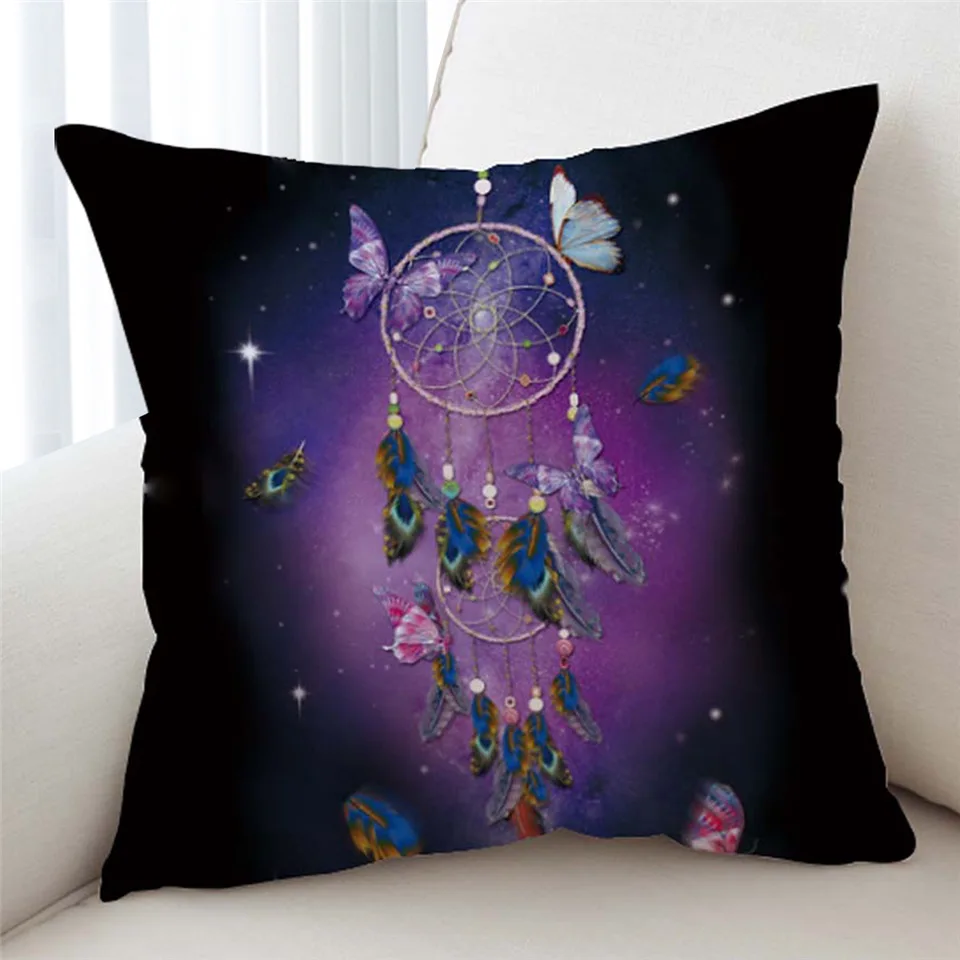 17 Постельные принадлежности Outlet Dreamcatcher Чехлы для подушек цветная подушка с перьями чехол богемный Мандала бросок Чехол 2 размера черные наволочки - Цвет: 17