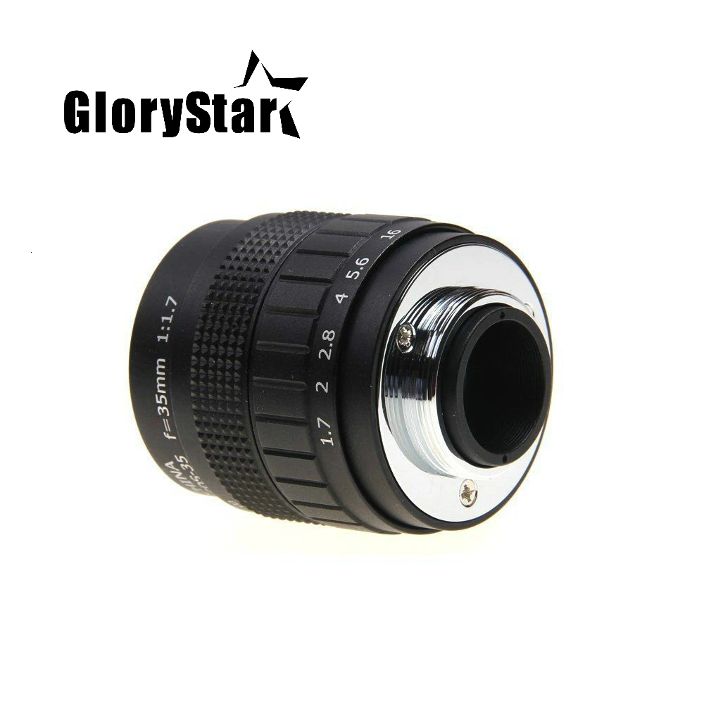 GloryStar 35 мм F1.7 CC ТВ камеры наружного наблюдения с-образное крепление для объектива для sony E: NEX3 NEX-C3 NEX-F3 NEX5 NEX5N NEX5R NEX5T NEX6 NEX7 A6000 A6300 A6500