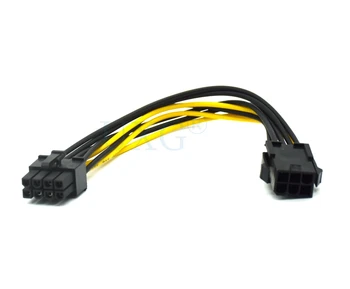 

6pin Female to 8pin Male 20cm PCI Express Power Converter Cable for GPU Video Card PCIE PCI-E 6pin 8pin stroomkabel