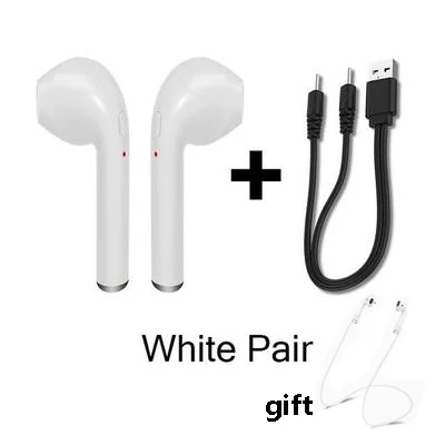 earphone and cables I7s TWS Bluetooth наушники-вкладыши беспроводные наушники мини музыкальный наушник спортивные наушники гарнитура с беспроводными наушниками кабели - Цвет: earphone and cables