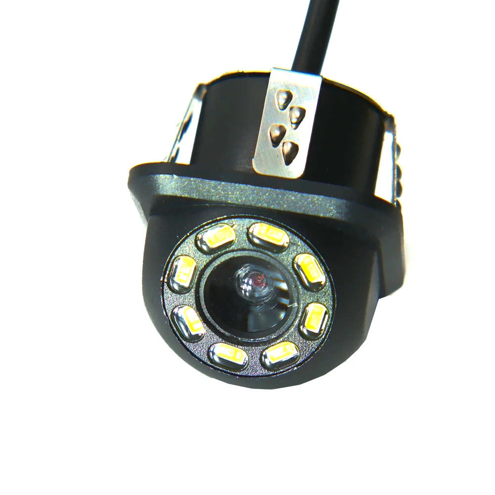 Автомобильная камера заднего вида 4 светодиодный монитор ночного видения заднего вида с функцией парковки CCD Водонепроницаемый 170 градусов HD видео - Название цвета: Серебристый