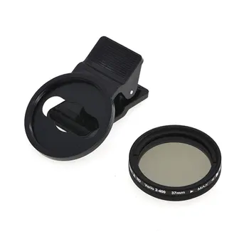 

Adjustable 37mm Neutral Density Clip-on ND2 - ND400 Phone Camera Filter Lens for iPhone for Huawei for Samsung Android Phone