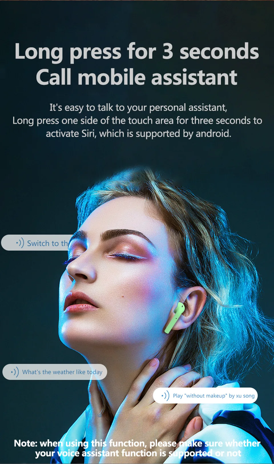 Беспроводной Bluetooth 5,0 наушники сенсорное управление спортивный настоящий Беспроводной стерео звук наушники с зарядный чехол