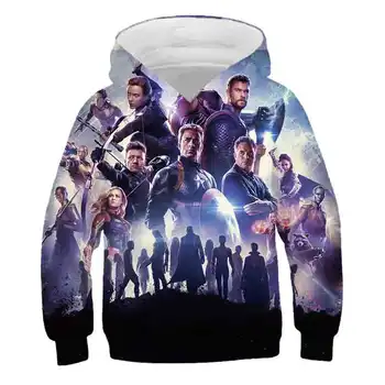 

Hot spring 3D printing Iron Man boy girl baby long sleeve hooded sweater children superhero Captain America