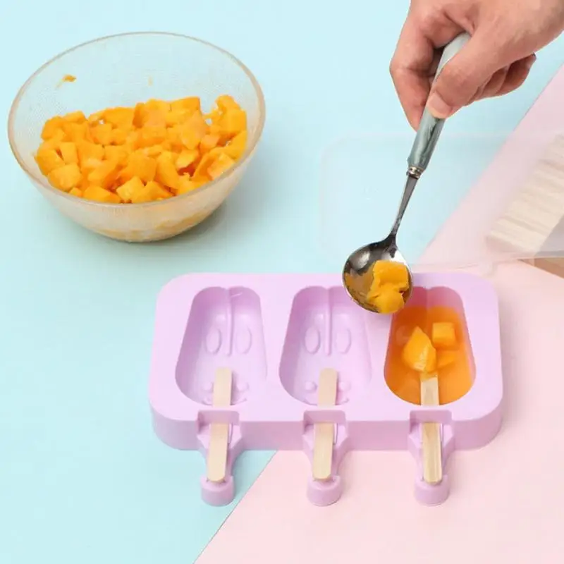 Kawaii мультфильм DIY Форма для мороженого на палочке силиконовая для кубиков льда(включает в себя шаблон ручной работы 50 лоток для мороженого со снеговиком J8W6