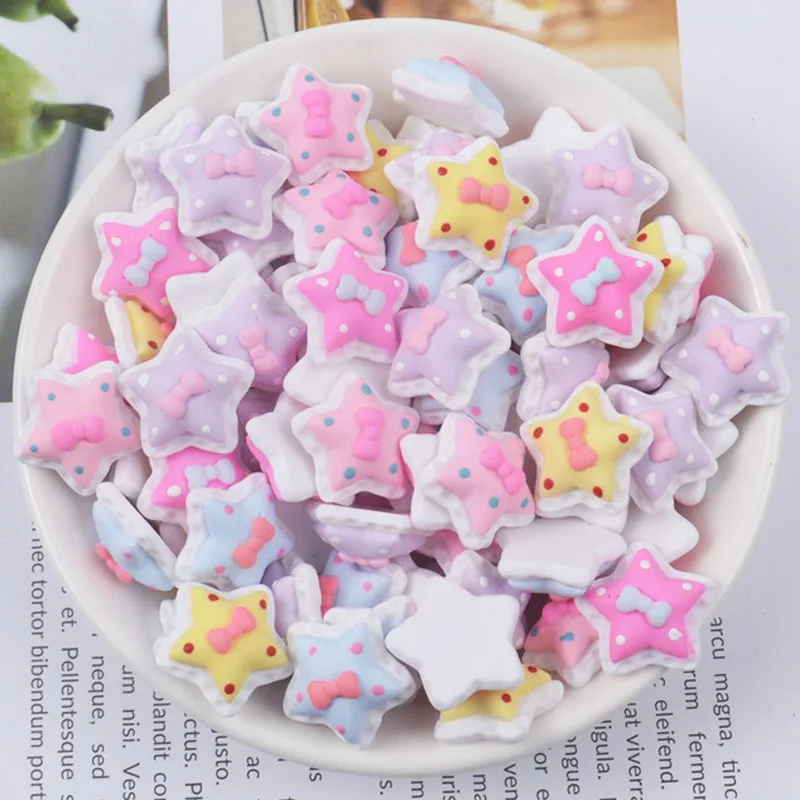 10 шт. Kawaii Радуга Flatback Смола кабошон скрапбукинга Diy крем звезда украшение для