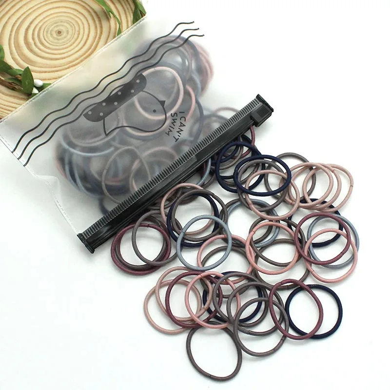100 шт./пакет 3 см; базовые разноцветные резинки для волос хвост держатель резинки для волос веревки резинки для волос аксессуары