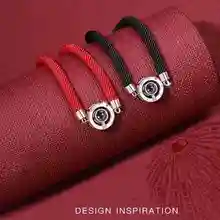 Счастливый браслет ручной работы для влюбленных с памятью для женщин и мужчин, модный романтичный браслет для влюбленных, браслет с проекцией на 100 языке, подарки