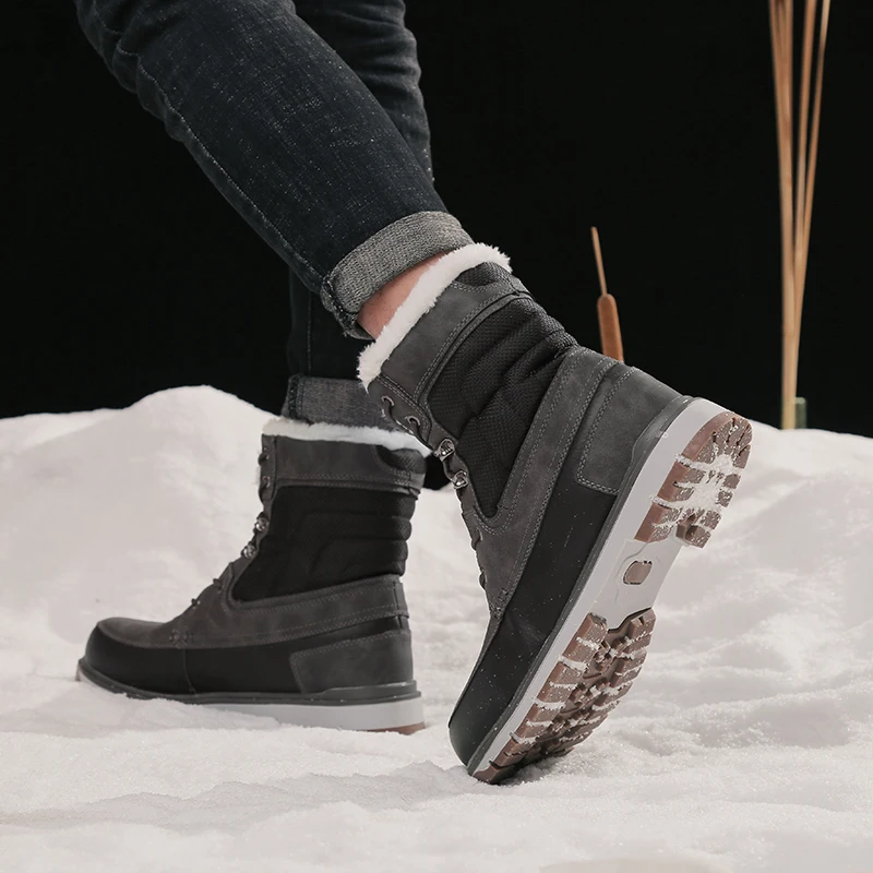UEXIA/уличные зимние ботинки на меху для мужчин; кроссовки; Мужская обувь; Повседневная качественная обувь для взрослых; до щиколотки-30 градусов Цельсия; теплая обувь