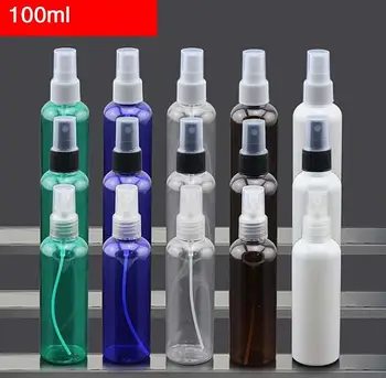 

200Pcs Transparent Portable 100ml Spray Bottle Watering Can Fill Water Bottles PET Plastic Vials Cosmetic Packing Bottles SN297