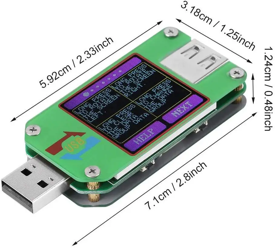 UM24C UM24 USB тестер ЖК-дисплей Напряжение измеритель тока Вольтметр Амперметр батарея Зарядка измерительный кабель сопротивление