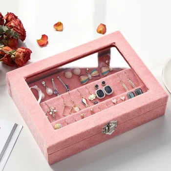 

3Pcs High-End Velvet Earrings Storage Display Case Holder Hanger Organizer Jewellery Box