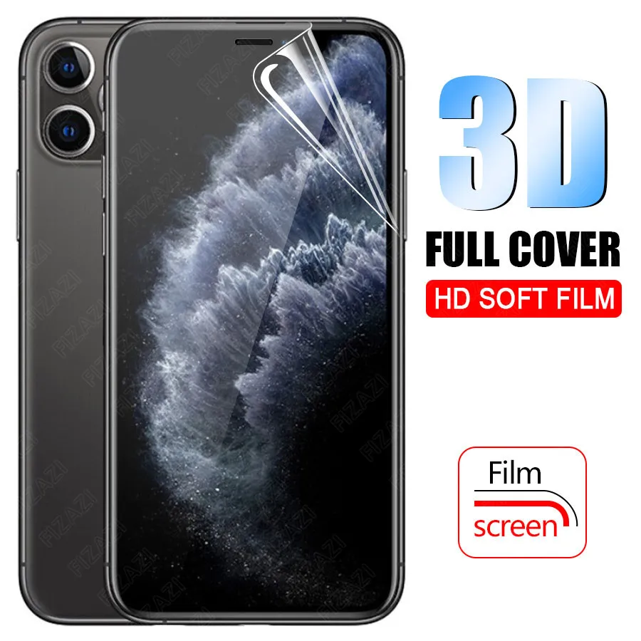 

iphone 11 Pro Max Hydrogel Film Screen Protector For iphone X XR XS Max Full Glue Cover Sticker Film For iPhone 11 Pro Not Glass
