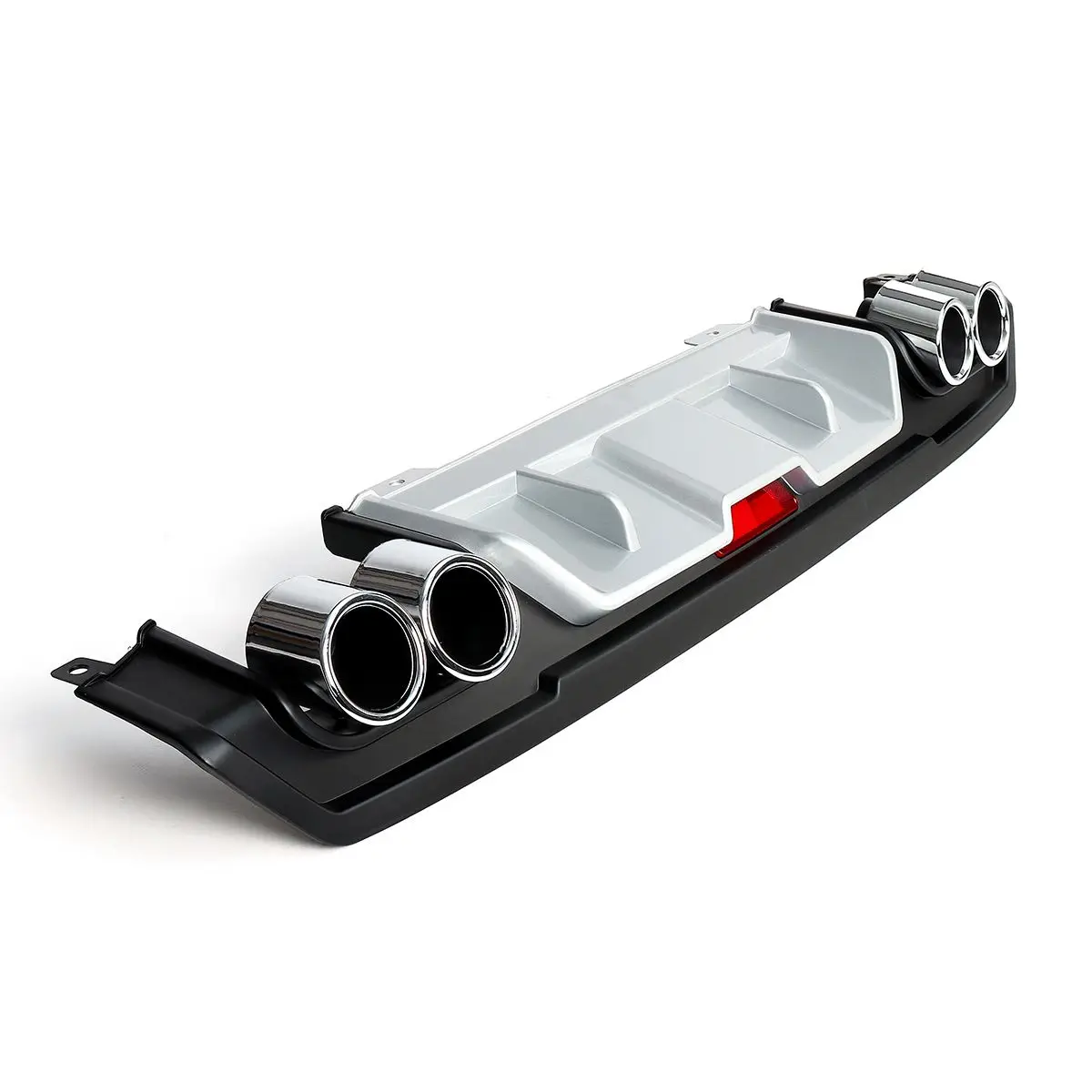 Diffuseur inférieur noir/Chrome de pare-chocs arrière avec le double décor de tuyau de sortie d'embout d'échappement pour Honda pour Civic 10th berline 4 portes 2016-18JDM ► Photo 3/6