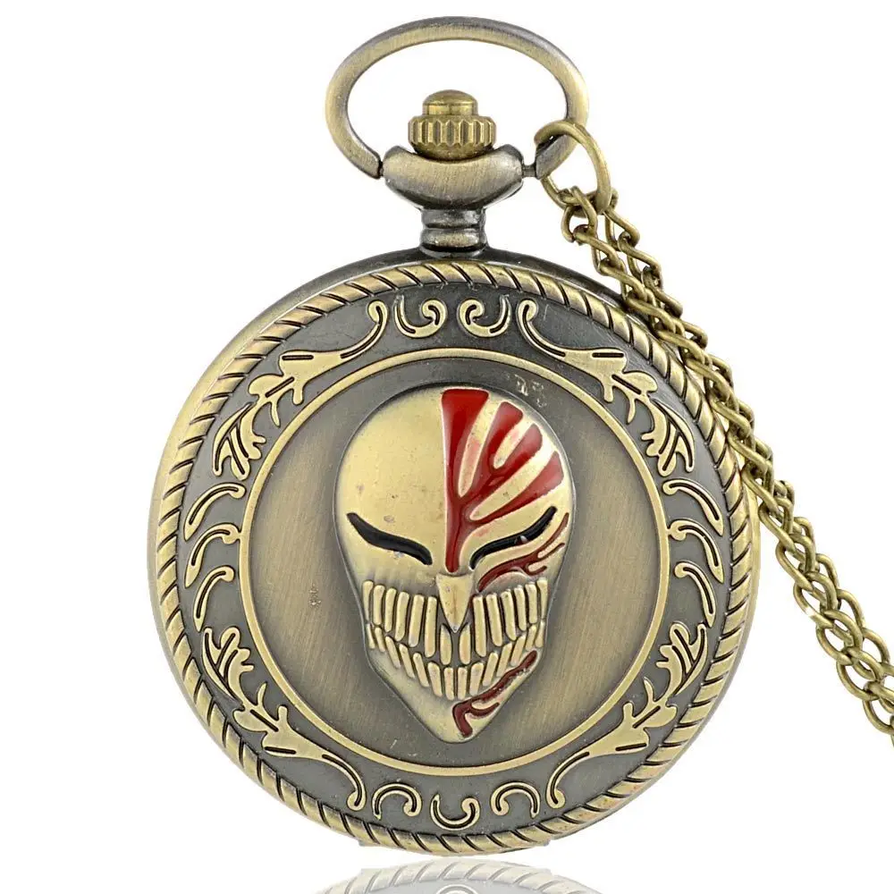

IBEINA Batman Theme Full Hunter Quartz Engraved Fob Retro Pendant Pocket Watch Chain Gift