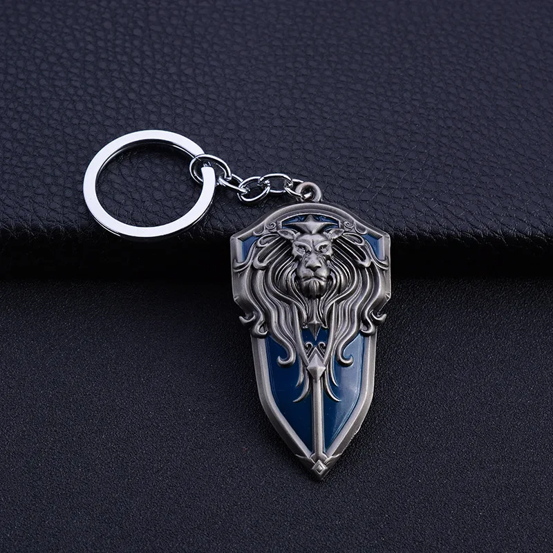 Отличная игра World of Warcraft брелок со львом старинное серебро лев Король голова Медный Сплав Подвески Ключ Подвеска chaviro