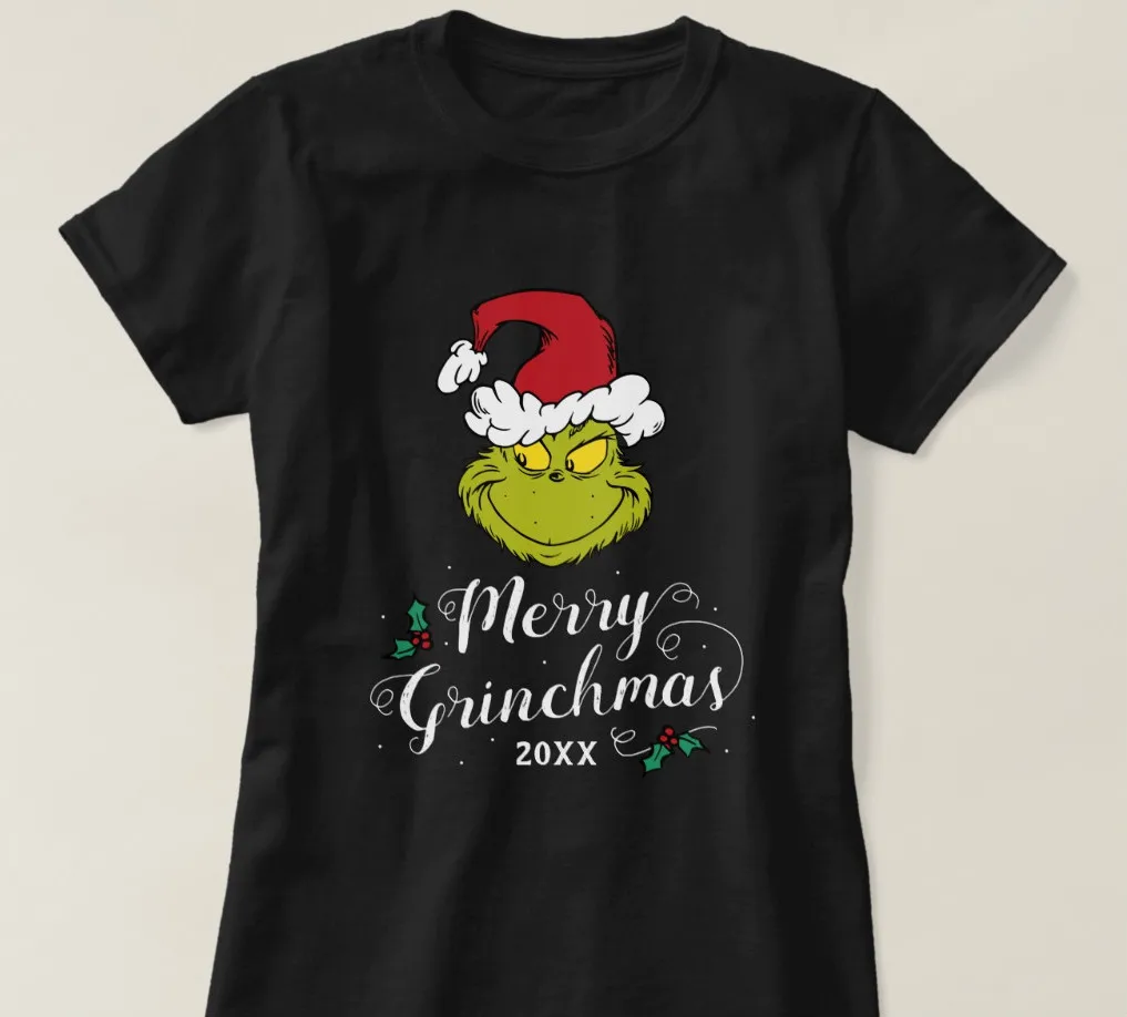 Humbug Grinch отдых лицо Merry Grinchmas женская футболка