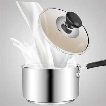 

Stainless Steel Milk Noodle Saucepan Pan Pot with Glass Lid onstick Skillet Non-stick Kitchen Cooking Tool Accessories Hot sale