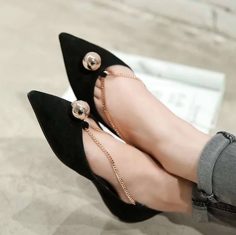

Fashion Flats Loafers Women Leather Pointed Toe Shoes Slip on Slippers Female Casual Red A Pedal Pea Shoe Zapatos Mujer J16-14