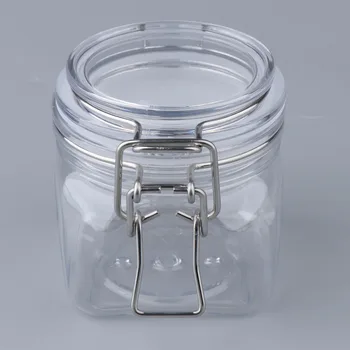 

250ML Plastic Empty PET Refillable Cream Facial Mask Makeup Lotion Container Cosmetic Jar Pot with Stainless Steel Clasp