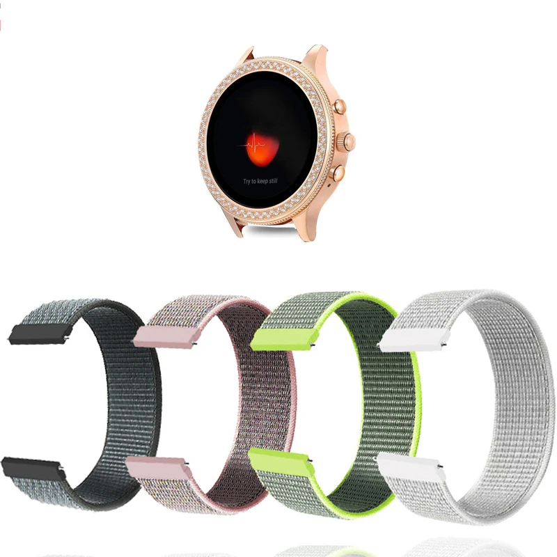 18MM Sports Nylon Loop Band For Xiaomi Mi Smart Watch Straps Women Bracelet For Garmin Vivoactive 4S/Venu 2s Tic Watch C2 Correa