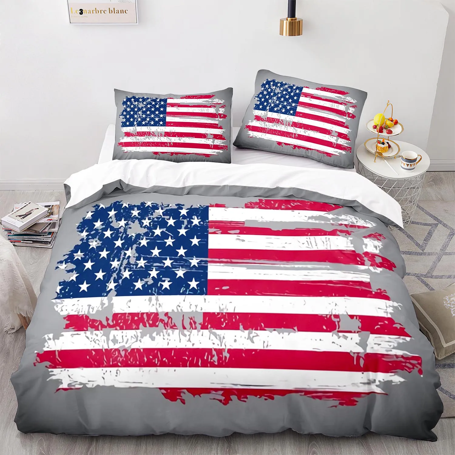 New USA Flag Bedding Set Single Twin Full Queen King Size United States Bed Sets American Aldult Kid Bedroom Duvetcover 08 | Дом и сад